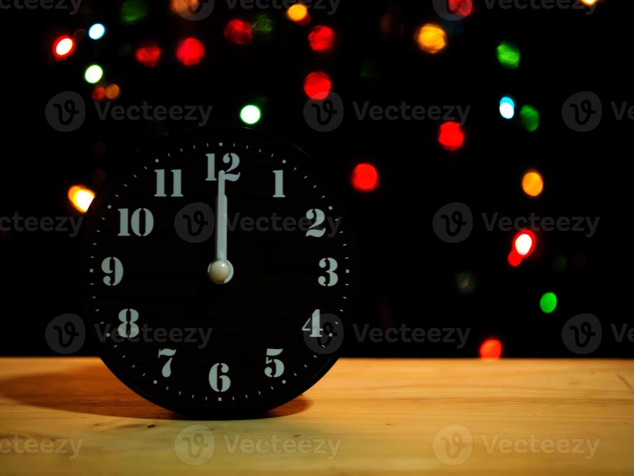 Light bokeh with a black background. photo