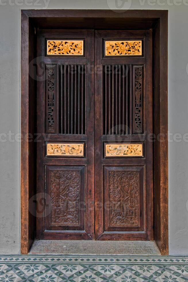 Old chinese vintage door. photo