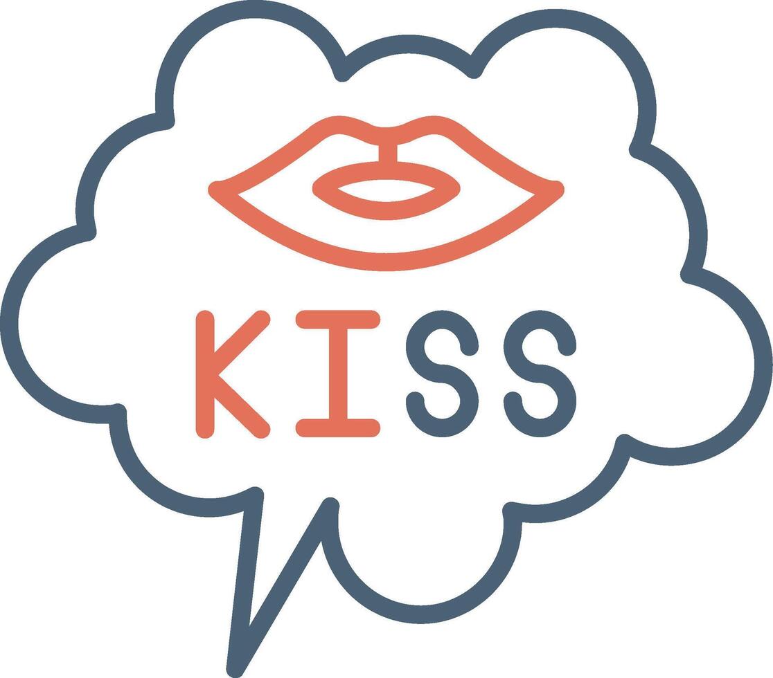 icono de vector de beso