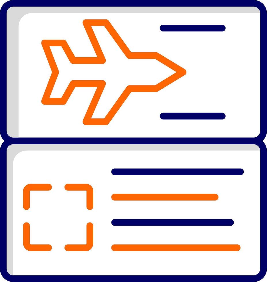 icono de vector de billete de avión