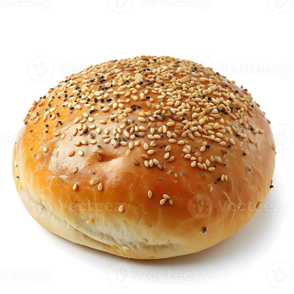 AI generated Kaiser Roll Isolated  on White Background - Negative Space, Centered, Front View photo