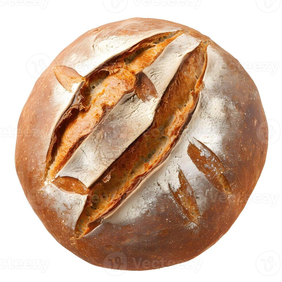 AI generated Isolated Rye Bread on White Background photo
