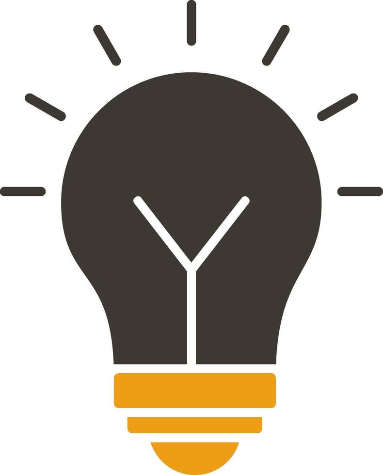 Light Bulb Glyph Two Colour Icon vector