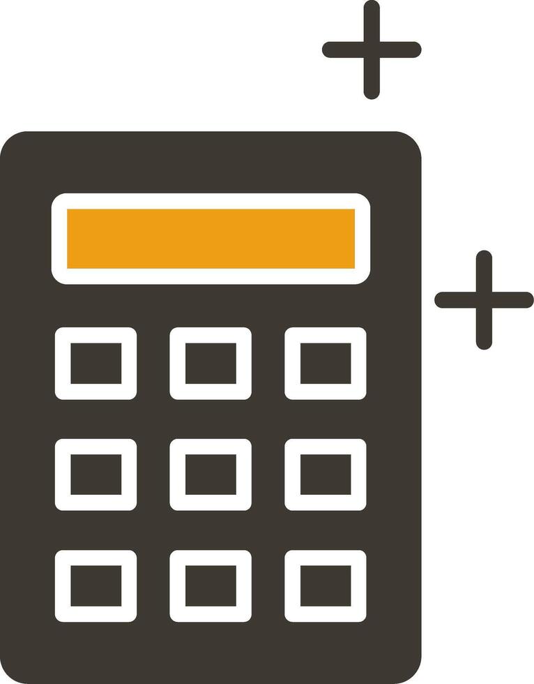 Calculator Glyph Two Colour Icon vector