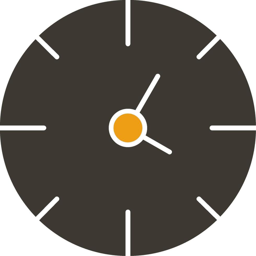 reloj glifo dos color icono vector