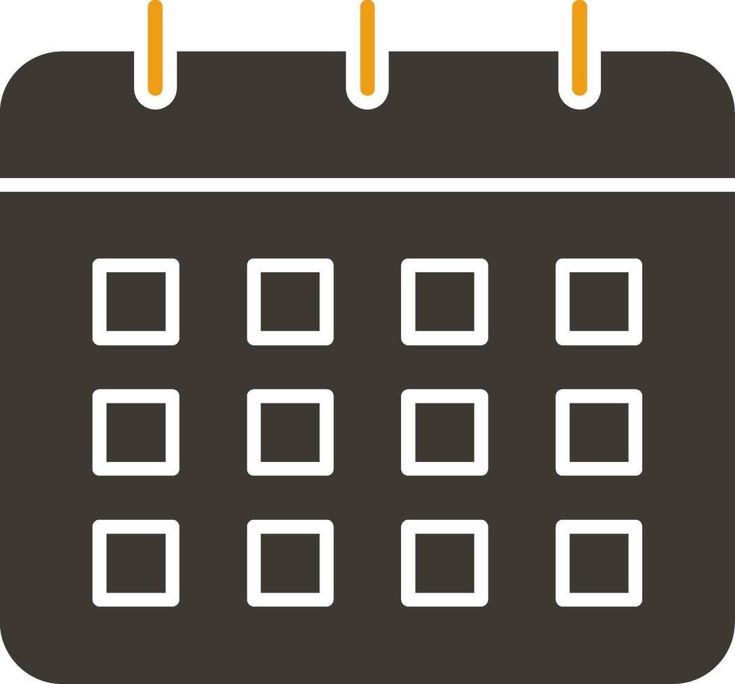 Calendar Glyph Two Colour Icon vector