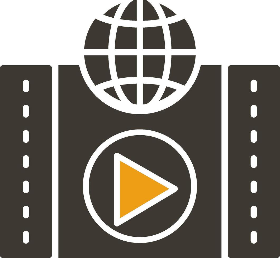 Video Ad Glyph Two Colour Icon vector