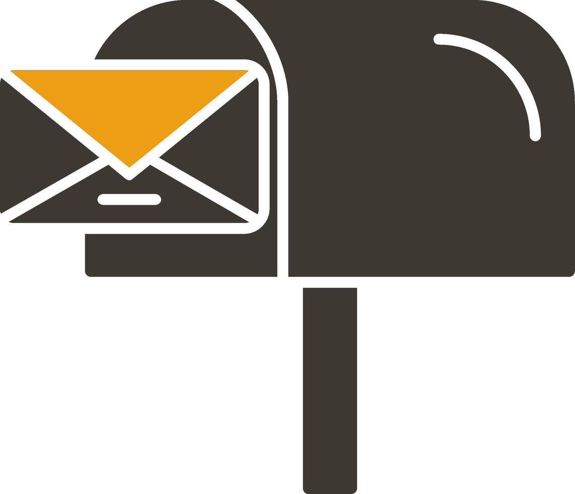 Mail Box Glyph Two Colour Icon vector