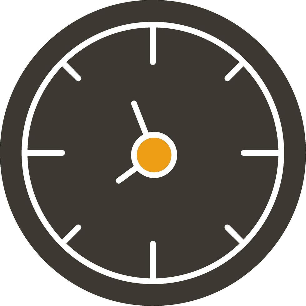 Time Glyph Two Colour Icon vector