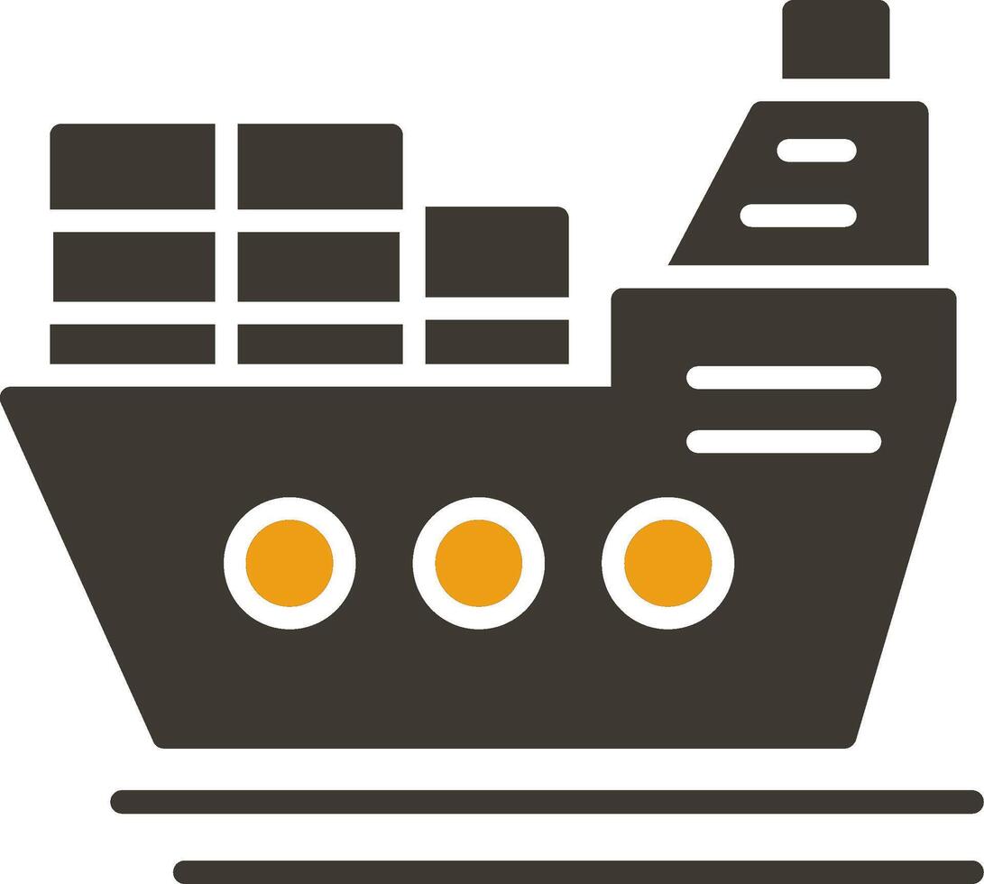 Ship Glyph Two Colour Icon vector