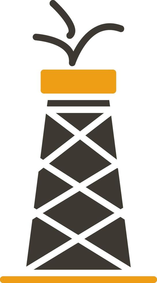 Oil Tower Glyph Two Colour Icon vector