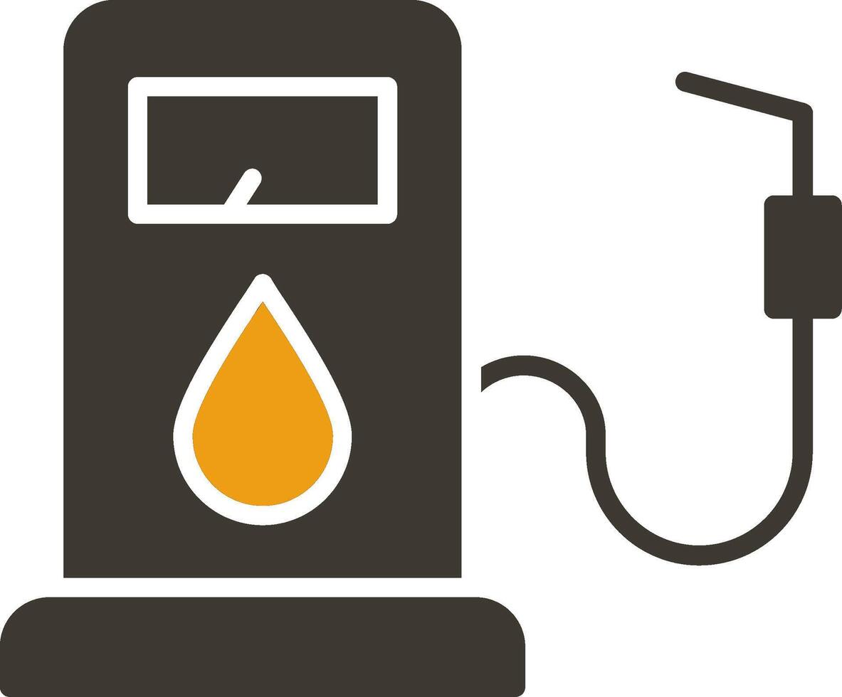 Gas Pump Glyph Two Colour Icon vector