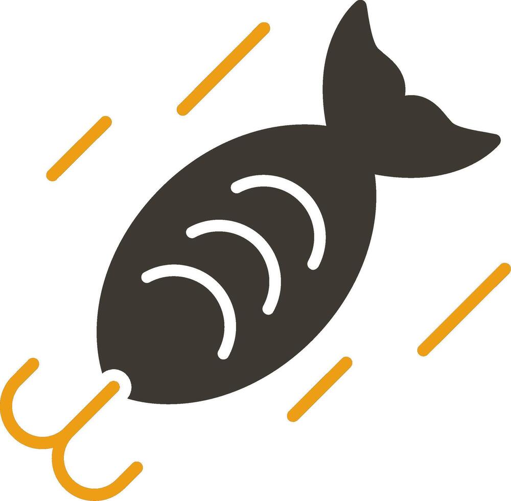 Bait Glyph Two Colour Icon vector