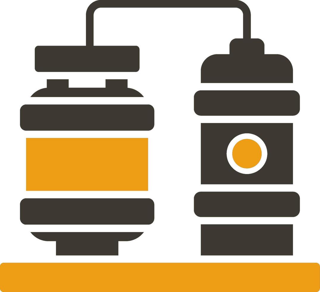 Processing Plant Glyph Two Colour Icon vector