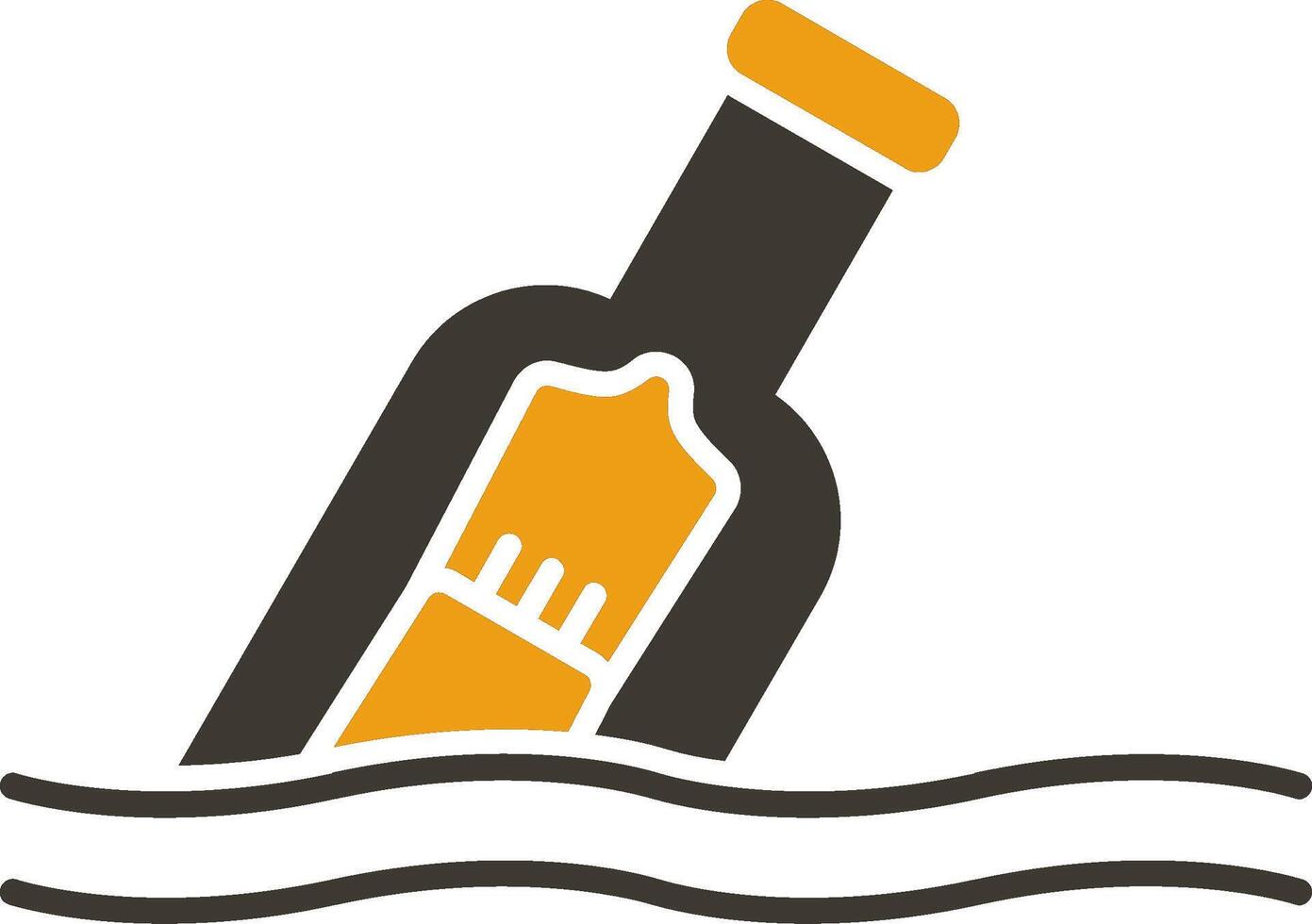 Message In A Bottle Glyph Two Colour Icon vector