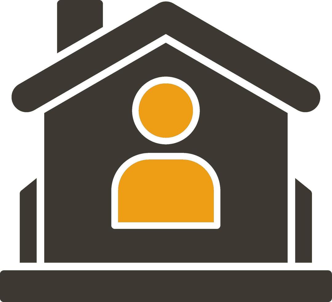 Residential User Glyph Two Colour Icon vector
