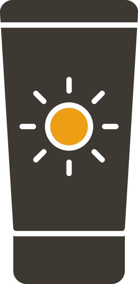 Sun Cream Glyph Two Colour Icon vector