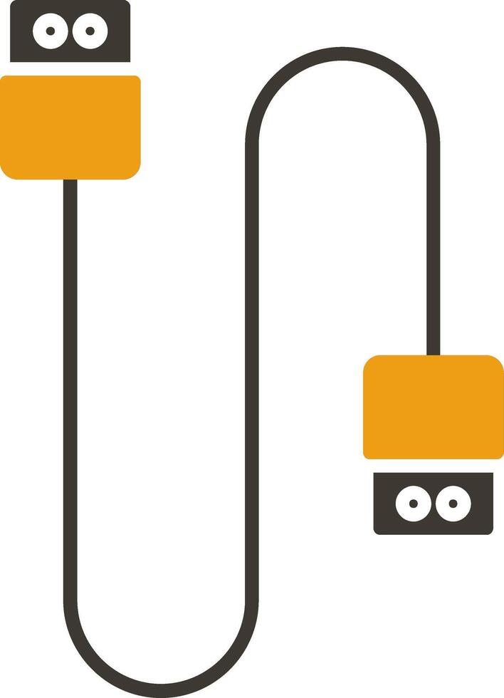 Cable Glyph Two Colour Icon vector