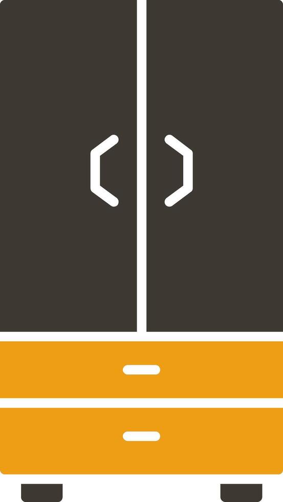 Cupboard Glyph Two Colour Icon vector