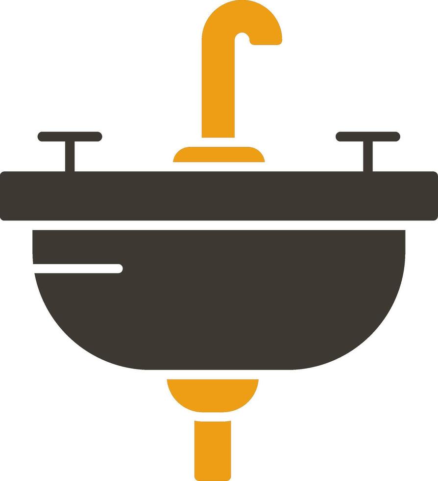 Washbasin Glyph Two Colour Icon vector