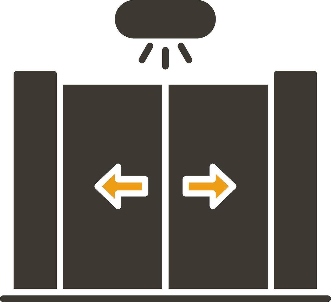 Sliding Door Glyph Two Colour Icon vector