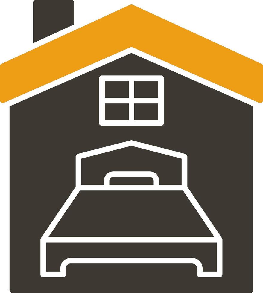 Bedroom Glyph Two Colour Icon vector