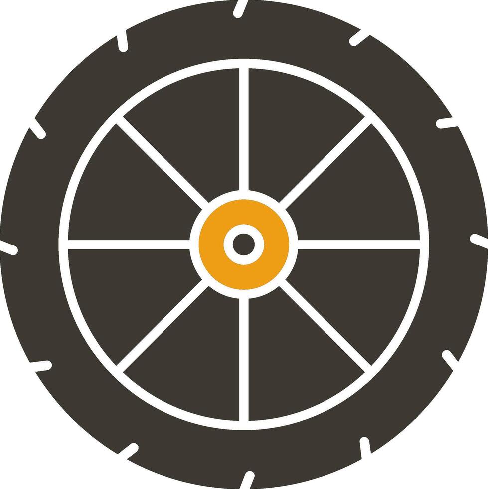 Wheel Glyph Two Colour Icon vector