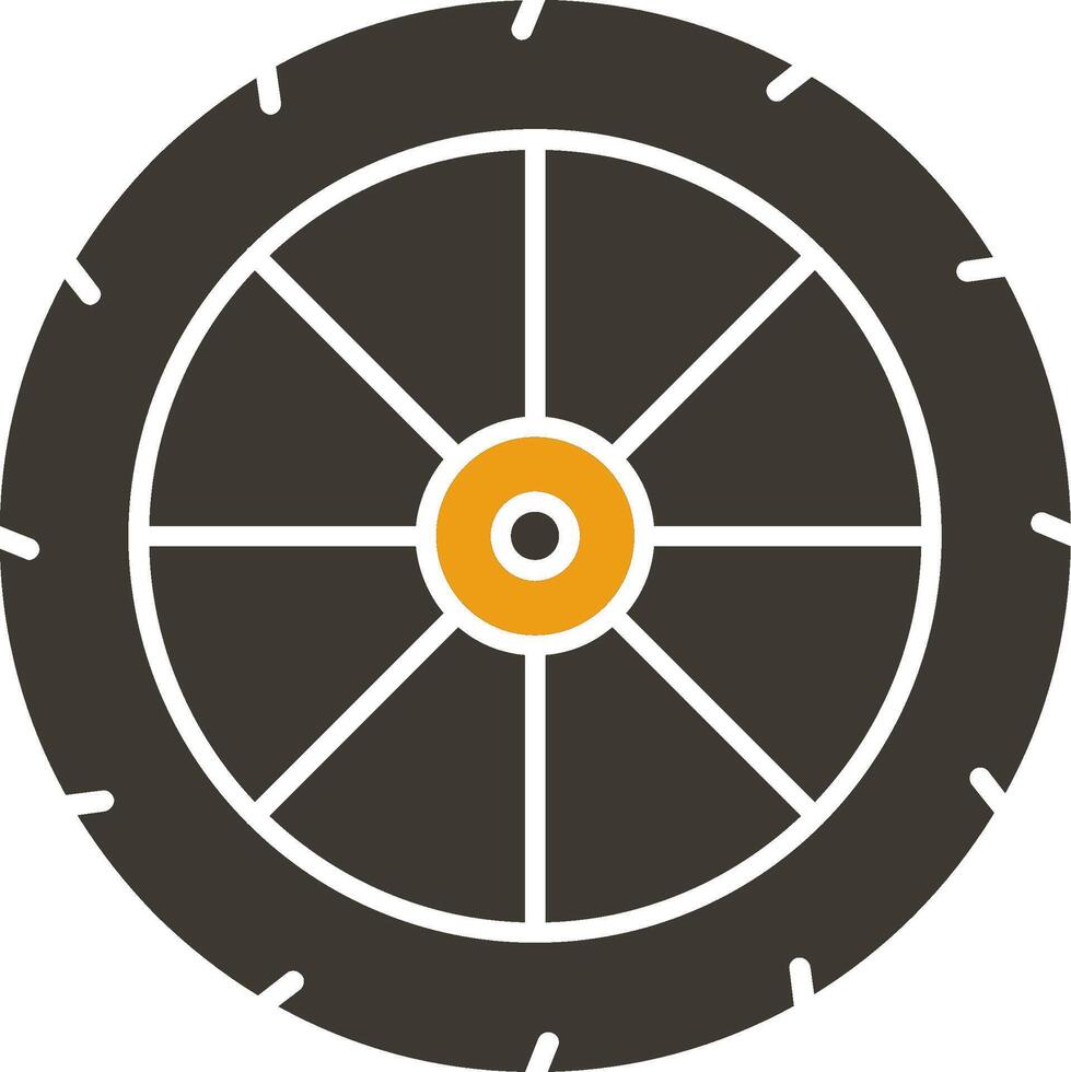 Wheel Glyph Two Colour Icon vector