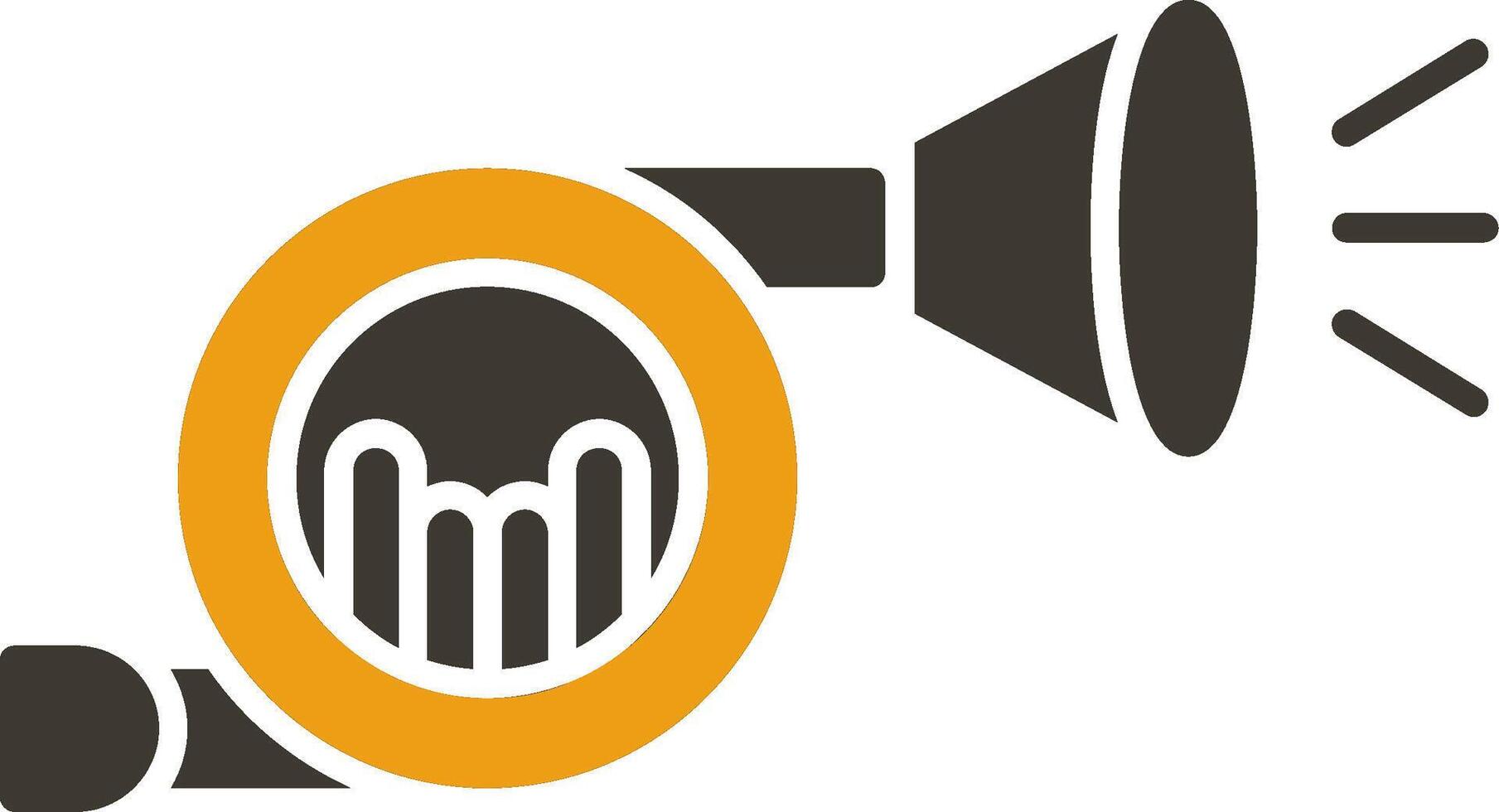 Horn Glyph Two Colour Icon vector