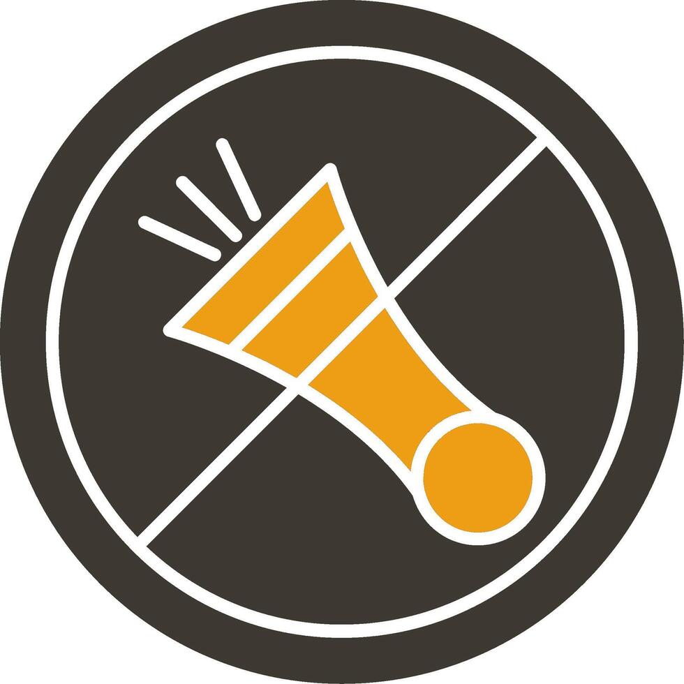 No Horn Glyph Two Colour Icon vector