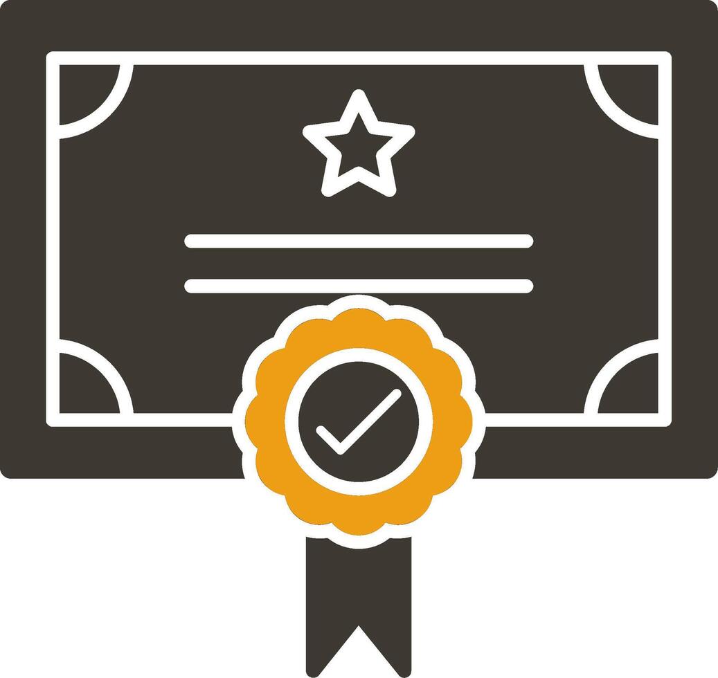 Qualify Glyph Two Colour Icon vector