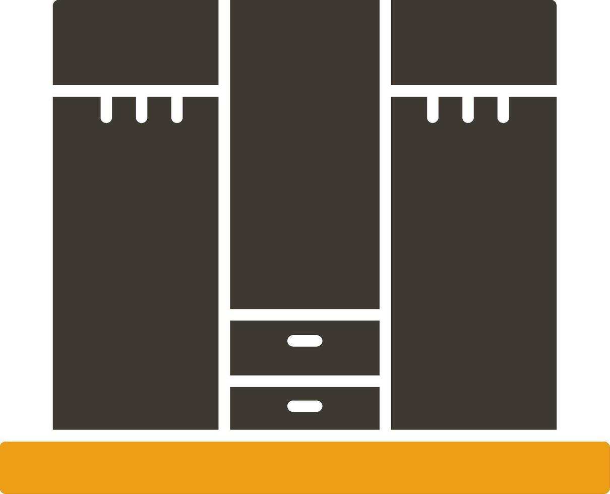 Closet Glyph Two Colour Icon vector