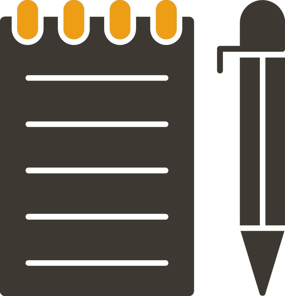 Notes Glyph Two Colour Icon vector