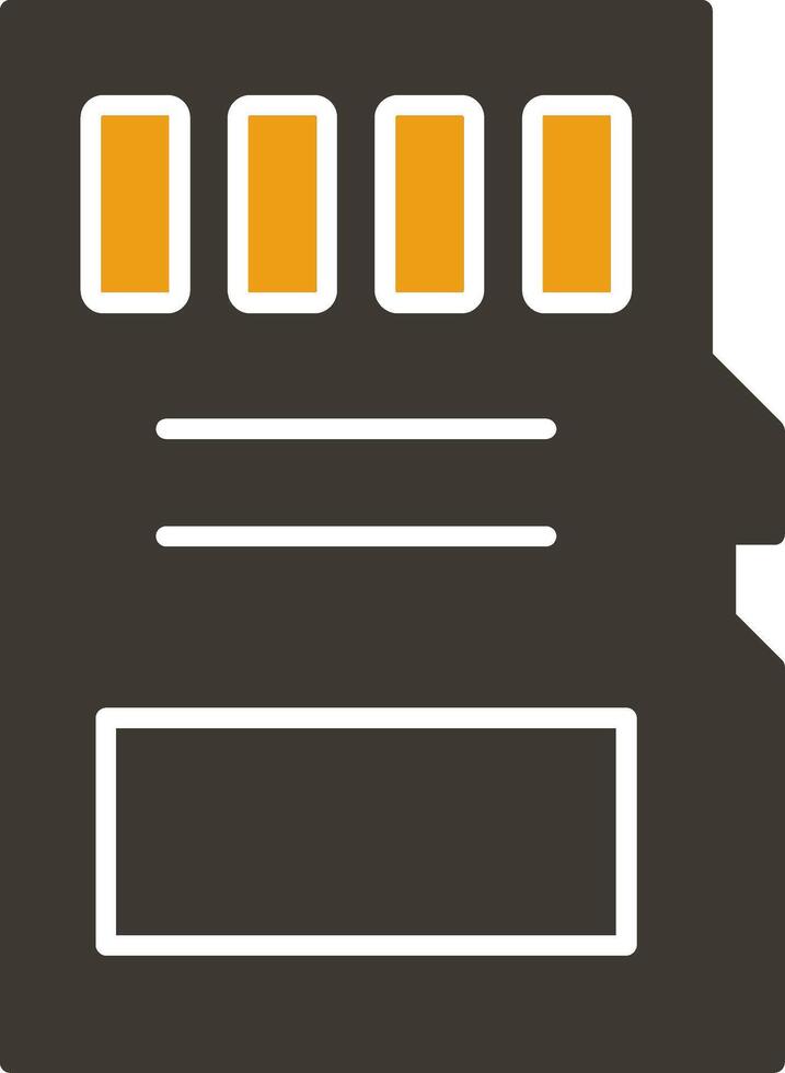 Sd Card Glyph Two Colour Icon vector