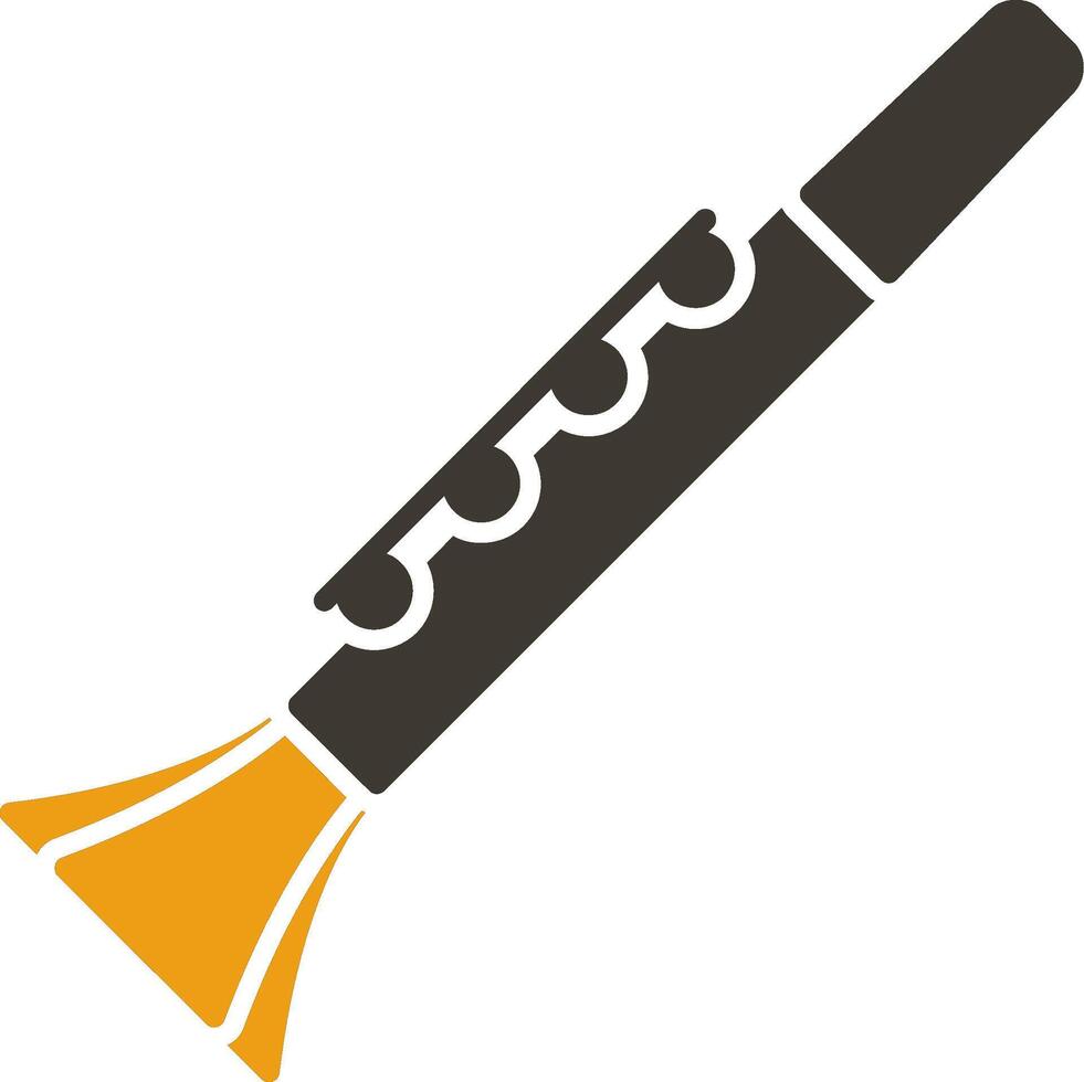 Clarinet Glyph Two Colour Icon vector