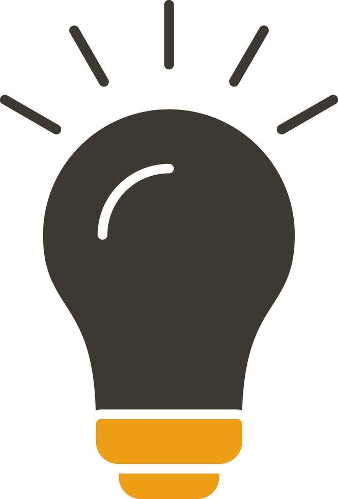Bulb Glyph Two Colour Icon vector