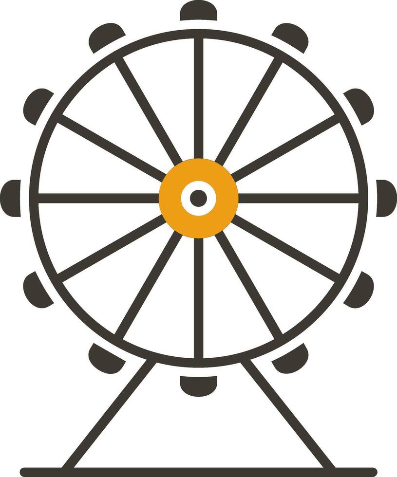 Ferris Wheel Glyph Two Colour Icon vector