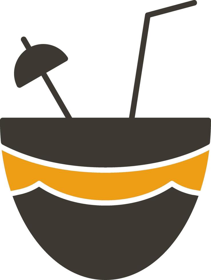 Coconut Glyph Two Colour Icon vector
