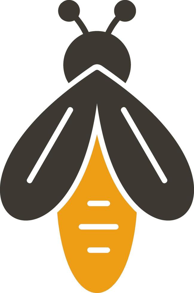 Bee Glyph Two Colour Icon vector