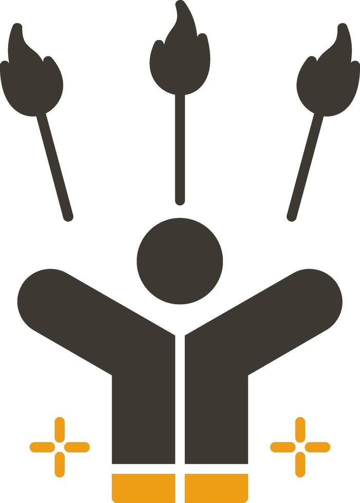 Juggling Fire Glyph Two Colour Icon vector