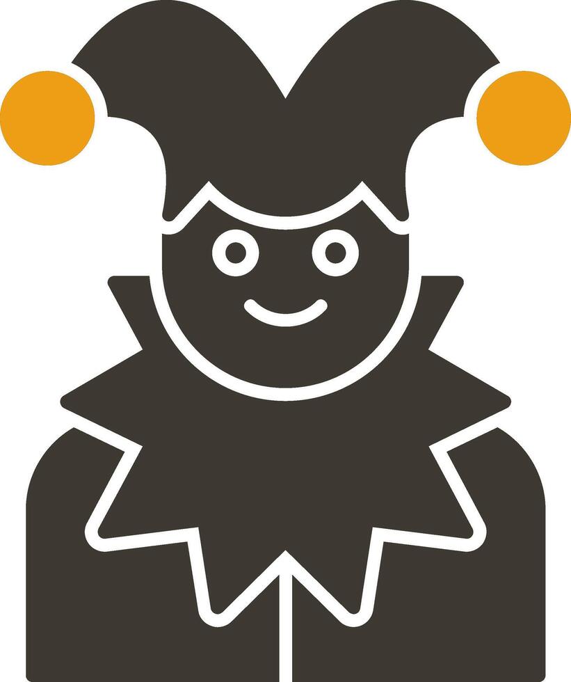 Jester Glyph Two Colour Icon vector