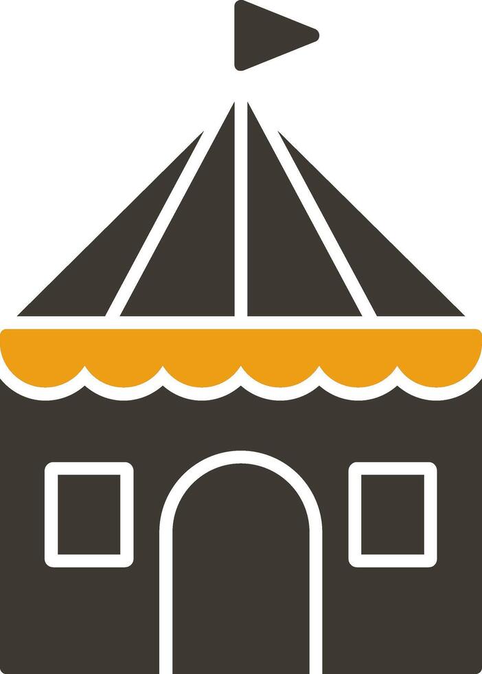 Circus Tent Glyph Two Colour Icon vector