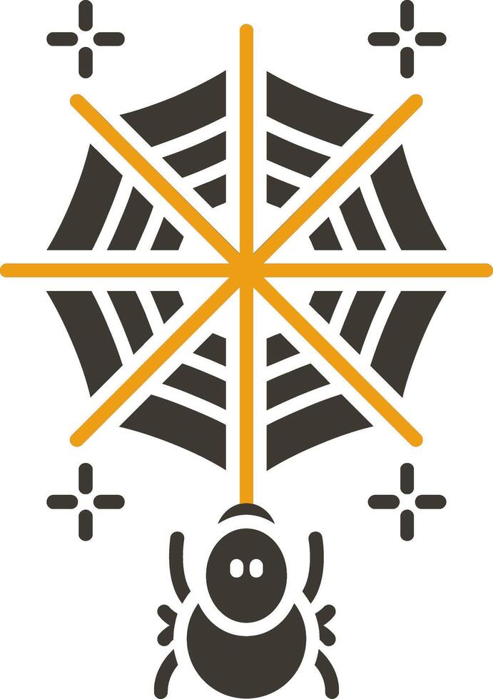Spiderweb Glyph Two Colour Icon vector