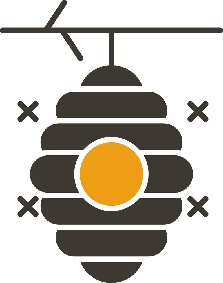 Beehive Glyph Two Colour Icon vector