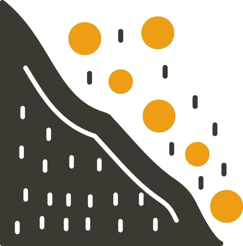 Snowslide Glyph Two Colour Icon vector