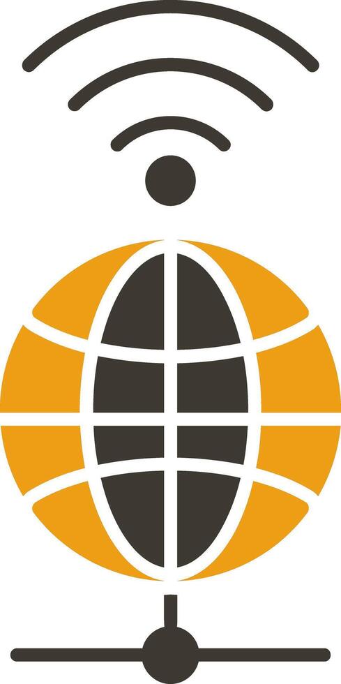 Global Glyph Two Colour Icon vector