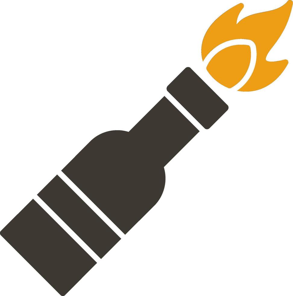 molotov glifo dos color icono vector