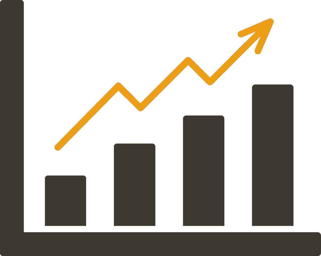 Growth Graph Glyph Two Colour Icon vector