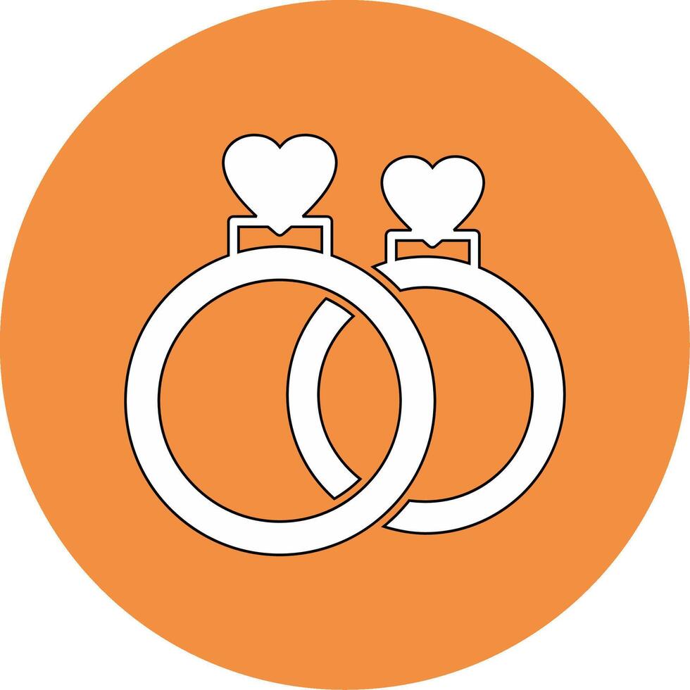 icono de vector de anillos de boda