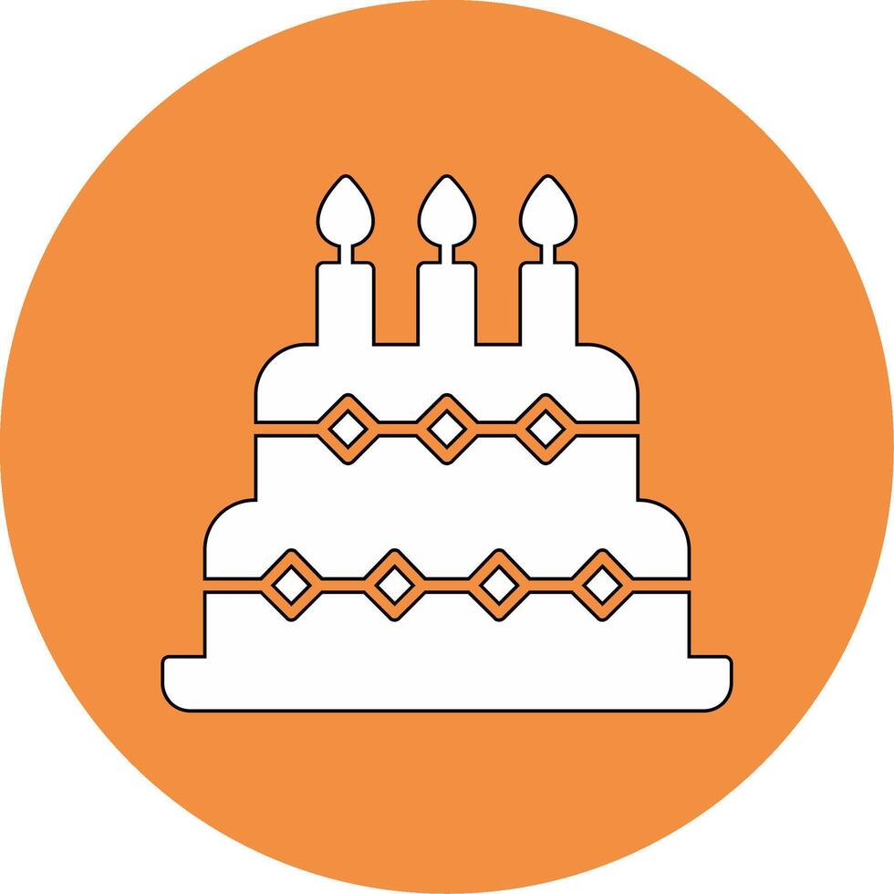 icono de vector de pastel de cumpleaños